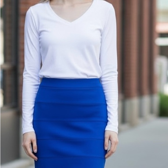 Vibrue Bandage Pencil Skirt Royal Blue Size 4 Nwt